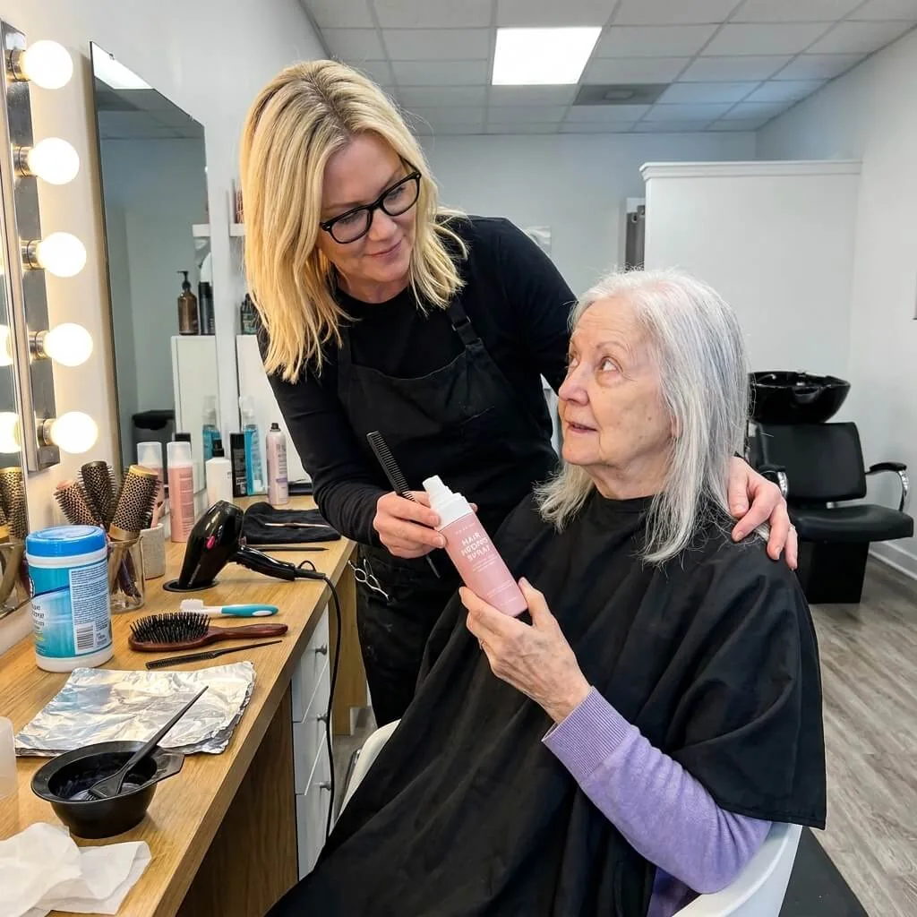 Lisa speaking with Barbara in the salon