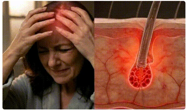 Woman worried about thinning hair